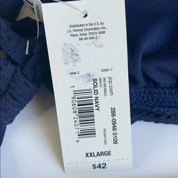A.N.A Swim Navy Blue Lace Bikini Top, Swim Brief Plus 2X NWT - Picture 10 of 15